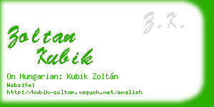 zoltan kubik business card