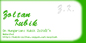 zoltan kubik business card